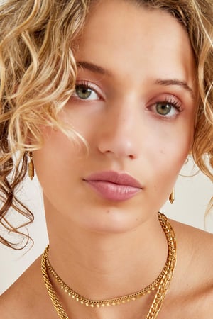 Oorbellen Golven Hanger Goud kleur Stainless Steel h5 Afbeelding3